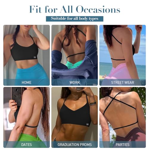 PALAY Women's Low Back Seamless Bras Backless Multiway Convertible Adjustable Strap Halter Lifting Bra Spaghetti Strap Wire-Free with Padded Removeable, XL PALAY Women's Low Back Seamless Bras Backless Multiway Convertible Adjustable Strap Halter Lifting Bra Spaghetti Strap Wire-Free with Padded Removeable, XL